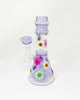 Purple Pink Teal Floral Straight Neck Glass Water Pipe/Rig