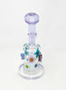Purple Floral Butterflies 8 In Bent Neck Glass Water Hand Pipe/Dab Rig