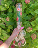 Pink Dried Floral 16 inch Glass Water Pipe/Bong