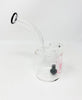 Pink StayLit 6in Barrell Glass Water Hand Pipe/Dab Rig