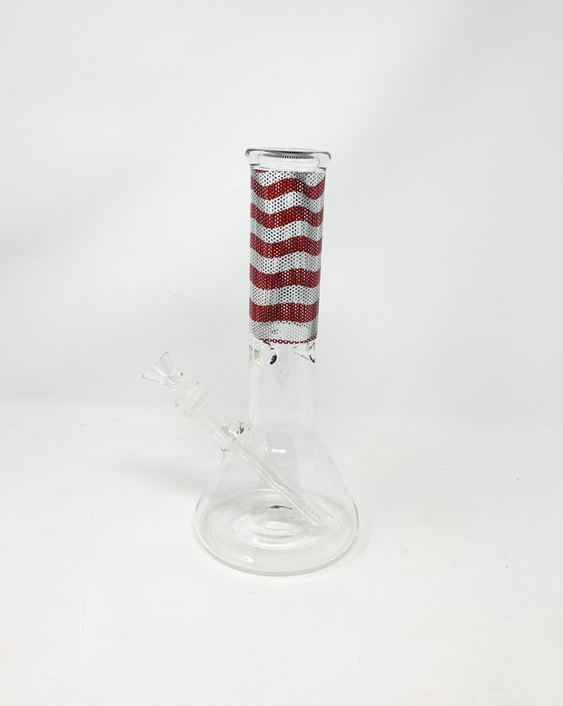 American Flag Beaker Glass Water Pipe/Bong