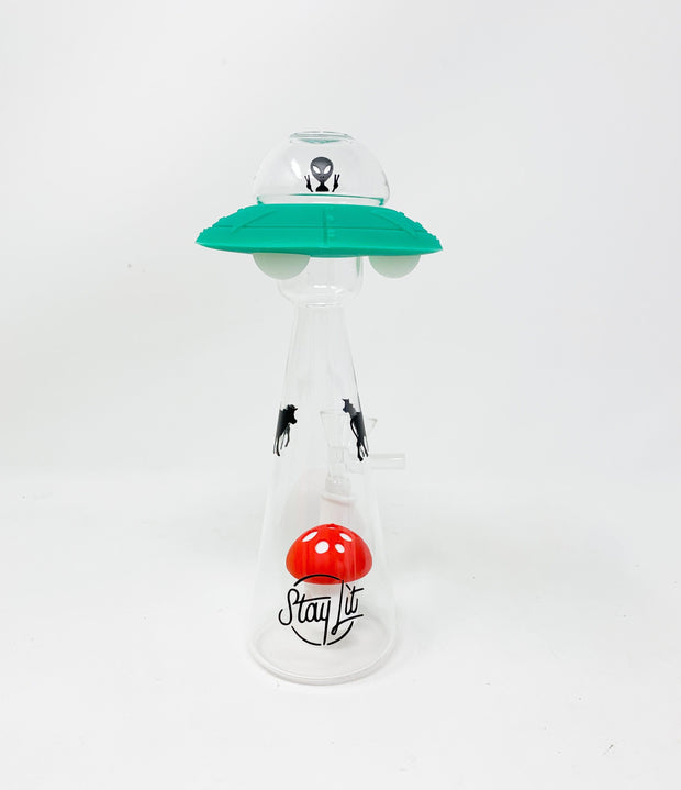 UFO Alien Abduction Silicone Water Pipe/Bong/Dab Rig