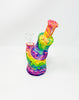 Purple Pink Rainbow Marble Swirl Silicone Water Pipe/Bong