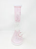 StayLit Pink White 14in Beaker Glass Water Pipe/Bong