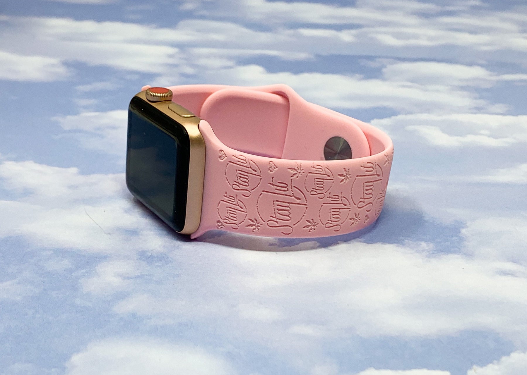 Engraved silicone sales apple watch band