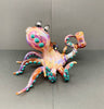 Izzy The Glassblower Amber Purple Octopus Heady Glass Water Pipe/Dab Rig