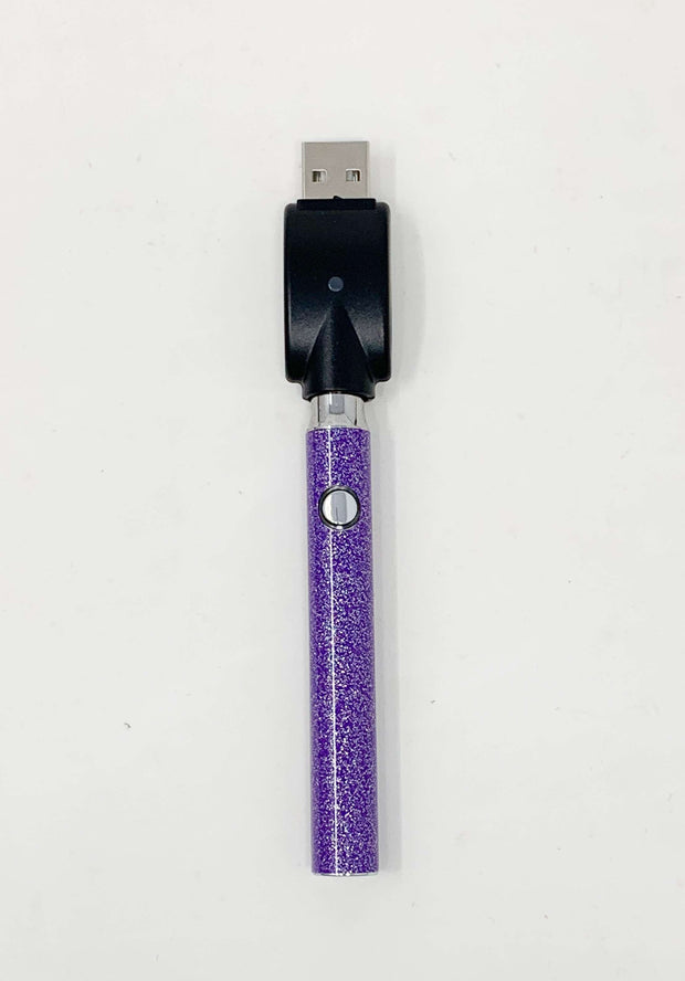 510 Threaded Battery Purple Silver Glitter Starter Kit