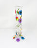 Rainbow Floral 10in Straight Tube Glass Water Pipe/Bong