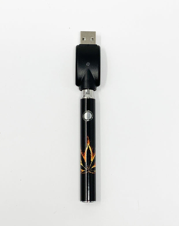 510 Threaded Battery Weed Leaf Flames Vape Pen Starter Kit