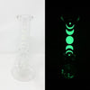 Glow In The Dark Crescent Moon Beaker Glass Water Pipe/Bong