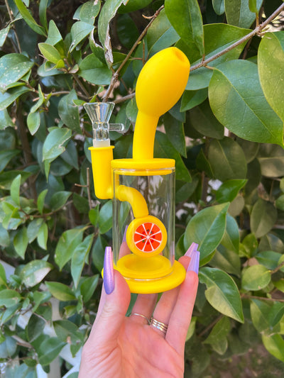 Yellow Lemon Silicone Water Pipe/Dab Rig