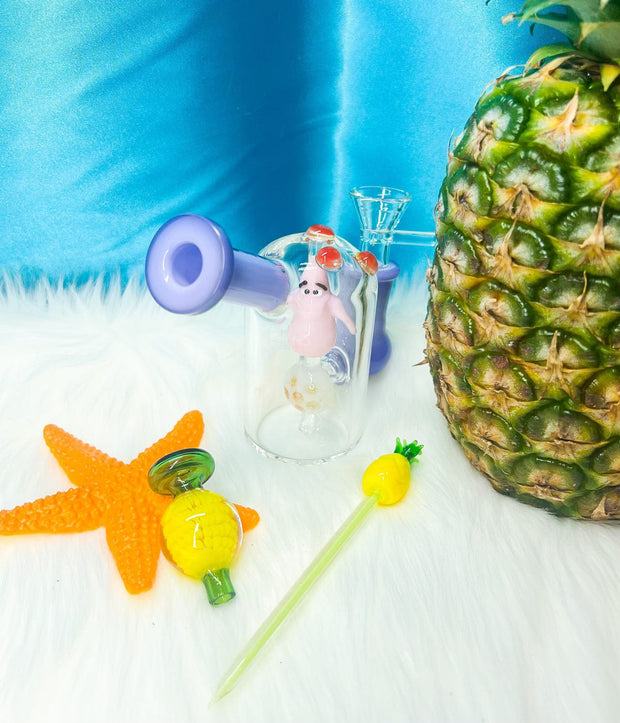 Purple Patrick Glass Water Pipe/Dab Rig