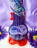 Noble Glass Violet Striped Scarlet Flower Heady Glass Water Pipe/Bong