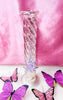 Iridescent Swirl Butterfly Straight Tube Glass Water Pipe/Bong