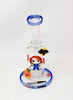 Blue Chucky Doll Horror Bent Neck Glass Water Hand Pipe/Dab Rig