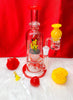 Red Smokemon 10in Double Perc Glass Water Pipe/Dab Rig