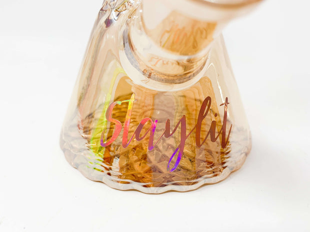StayLit Design Amber Crystal Vase Water Pipe/Bong