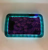 Purple Cannabis Leaves LED Rolling Tray Featuring 7 Colors and Party Mode