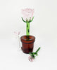 Pink Rose Flower Pot Glass Water Pipe/Dab Rig