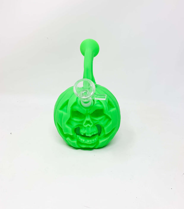 LED Pumpkin Skull Silicone Water Pipe/Bong