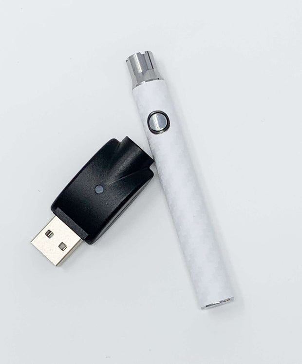 510 Threaded Battery White Carbon Fiber Vape Pen