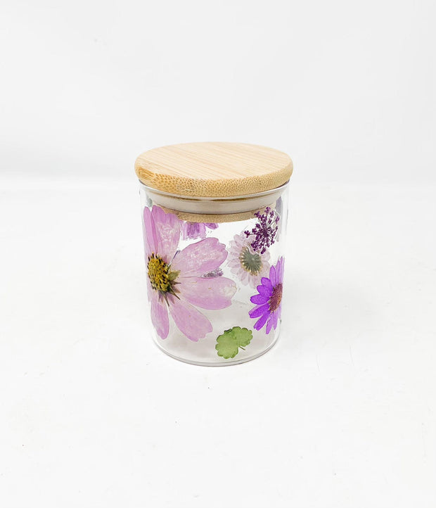 Purple Dried Floral Stash Jar