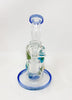 Blue Dried Flowers Bent Neck Glass Water Hand Pipe/Dab Rig