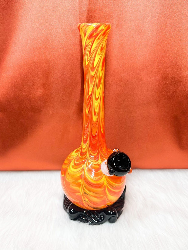 Noble Glass Orange Swirl Black Heady Glass Water Pipe/Bong