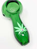 Green Glass Hand Pipe Neon Green Weed Leaf Swarovski Crystal
