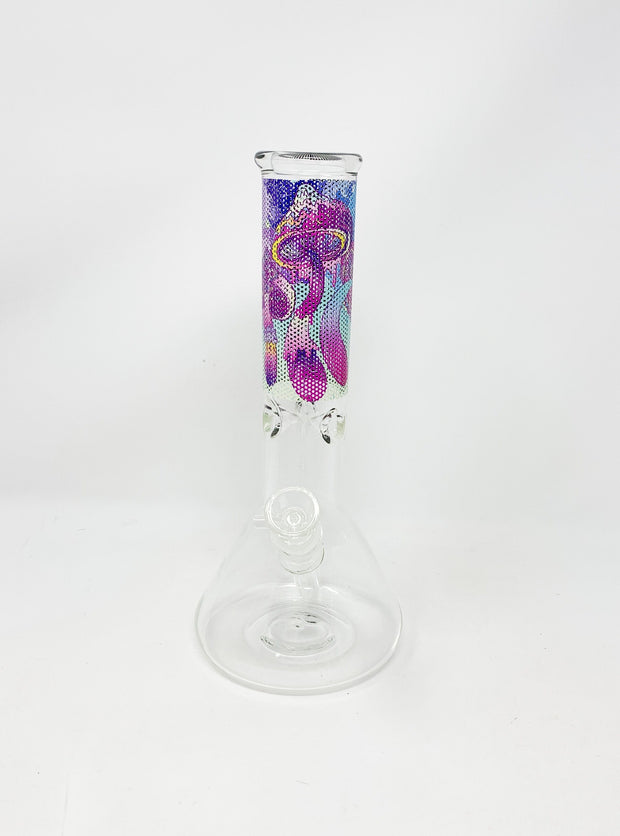 Psychedelic Mushroom Beaker Glass Water Pipe/Bong