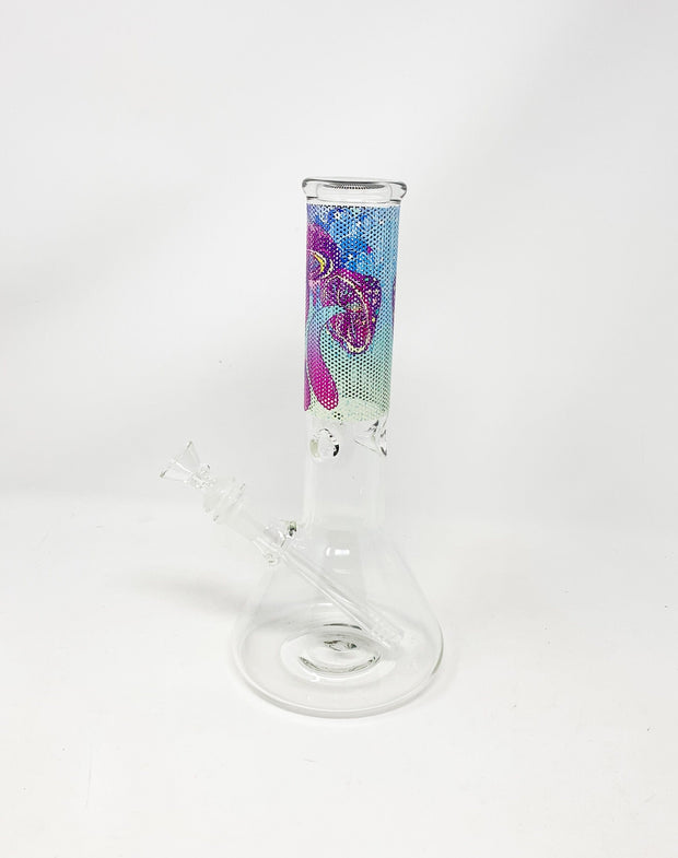 Psychedelic Mushroom Beaker Glass Water Pipe/Bong