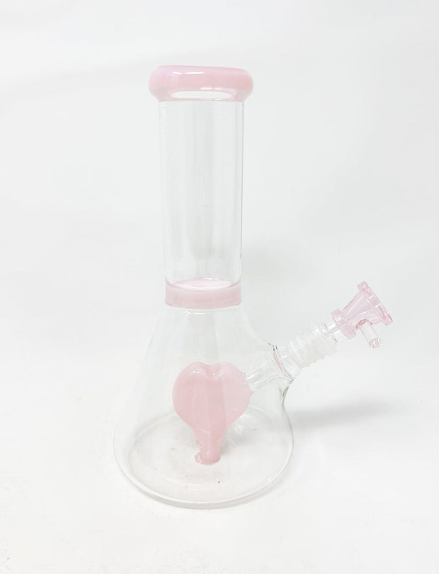 Cute Heart 8in Heart Perc Glass Water Pipe/Bong