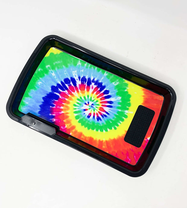 Rainbow Tie Dye LED Rolling Tray Featuring 7 Colors and Party Mode