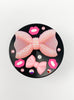 Herb Grinder Pink Bows Lips Swarovski Crystals Weed Grinder 4 Piece 55mm W/ Cleaning Tool