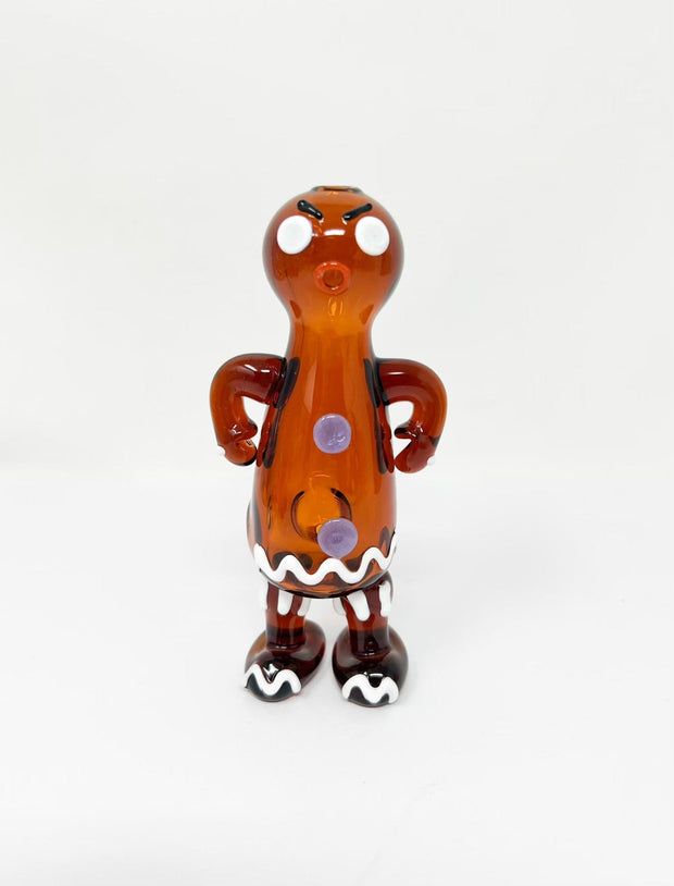Angry Gingerbread Glass Hand Pipe