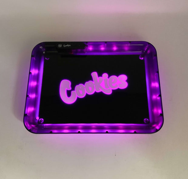 Glow Tray x Cookies Black LED Rolling Tray