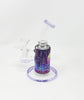 Purple Miami Vice Perforated Vinyl 6.5in Bent Neck Glass Water Hand Pipe/Dab Rig