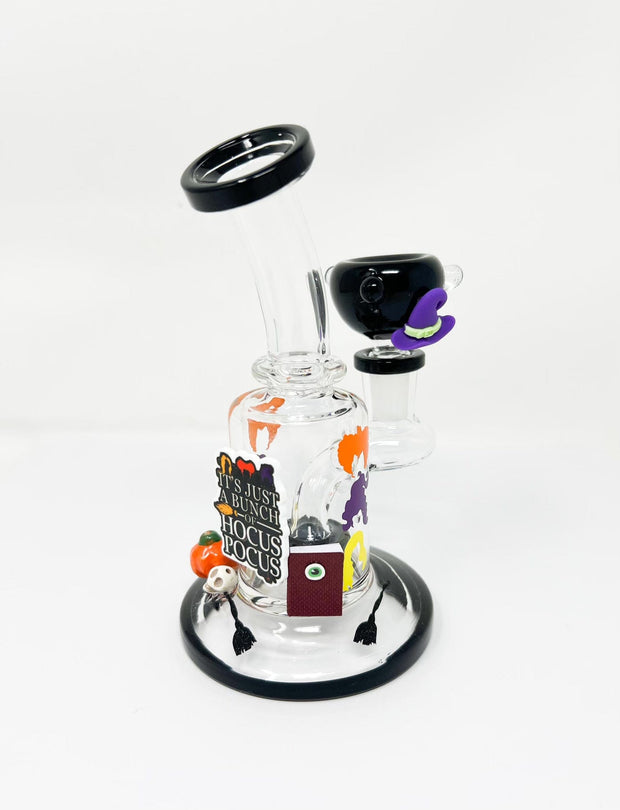 Hocus Pocus Witches Glass Water Pipe/Dab Rig Set