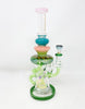 Rainbow Crystal Tattoo 12in Recycler Glass Water Pipe/Dab Rig is
