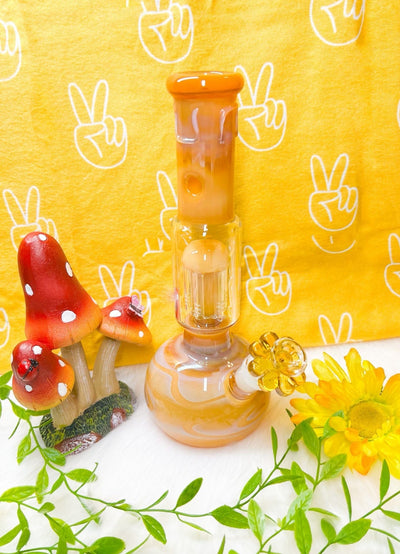 Retro Yellow Genie Bottle Glass Water Pipe/Dab Rig