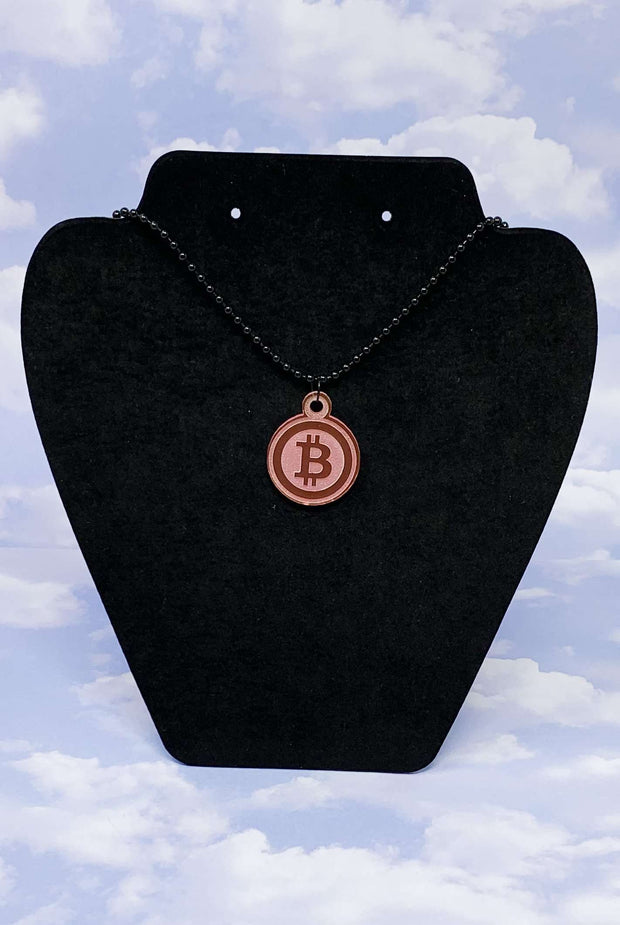 Bitcoin Pink Acrylic Necklace