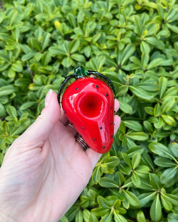 Strawberry Fruit Glass Hand Pipe