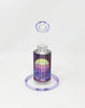 Purple Miami Vice Perforated Vinyl 6.5in Bent Neck Glass Water Hand Pipe/Dab Rig