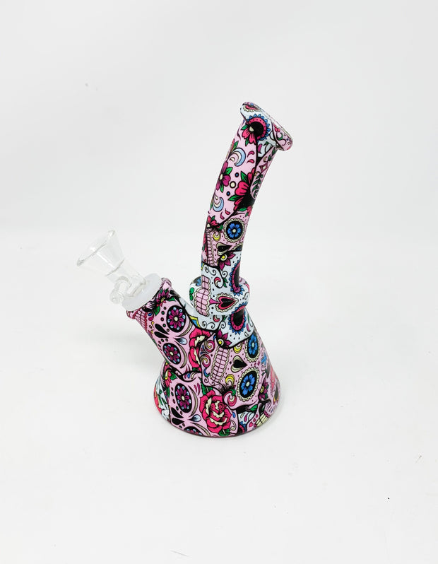 Day of the Dead Paisley Silicone Water Pipe/Bong