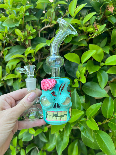 Zombie Brains Bent Neck Glass Water Pipe/Rig