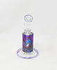 Stoner Alien Perforated Vinyl 6.5in Bent Neck Glass Water Hand Pipe/Dab Rig
