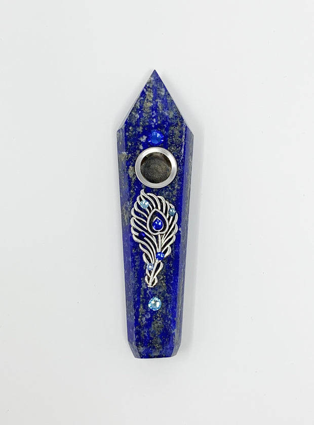 Blue Goldstone Crystal Gemstone Pipe For Sale