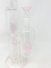 StayLit Pink Double Perc 18in Beaker Glass Water Pipe/Dab Rig