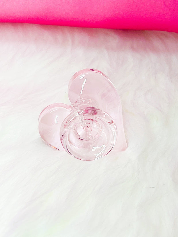 Pink Heart 14mm Glass Bowl