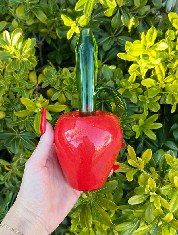 Red Apple Glass Hand Pipe